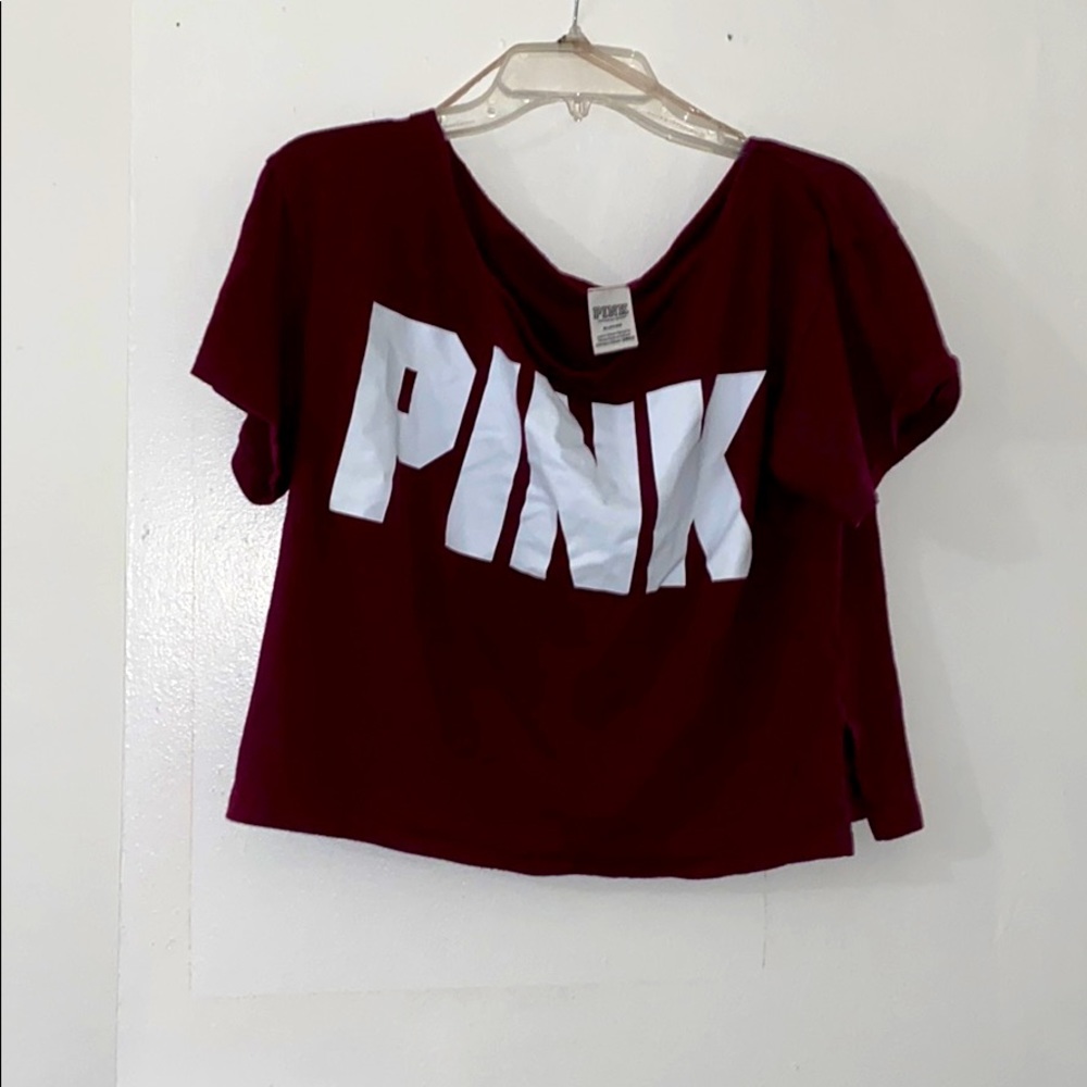 VS PINK Wine Crop Top